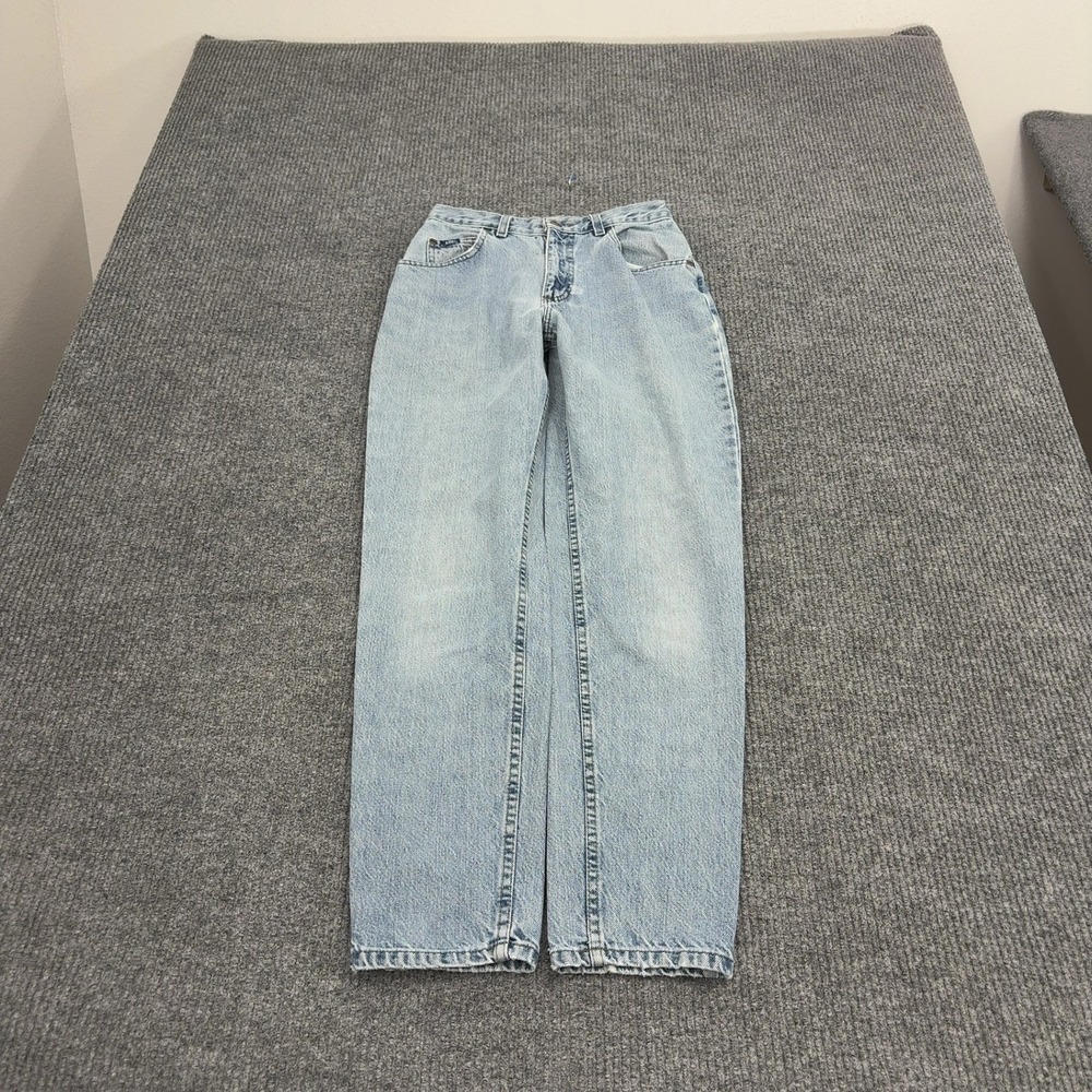 Vintage Lee Jeans Womens 27 Light Wash Denim High Rise Tapered Mom Jeans Retro